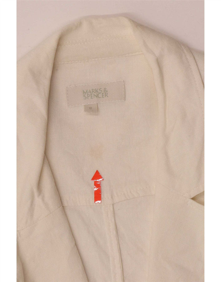 Marks & Spencer Dame 1 Knap Blazer Jacket UK 18 XL Hvid