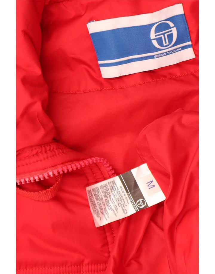 Sergio Tacchini Herre hættepolstret jakke UK 38 Medium Rød Polyester