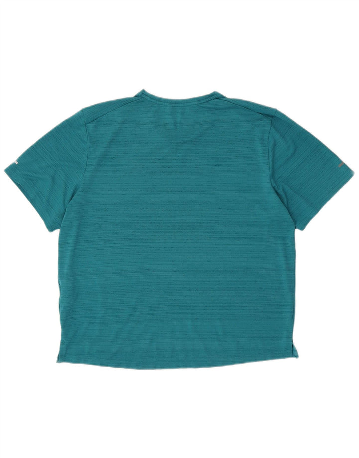 Nike Dame Dri Fit T-Shirt Top UK 14 Medium Turkis Flecked Polyester
