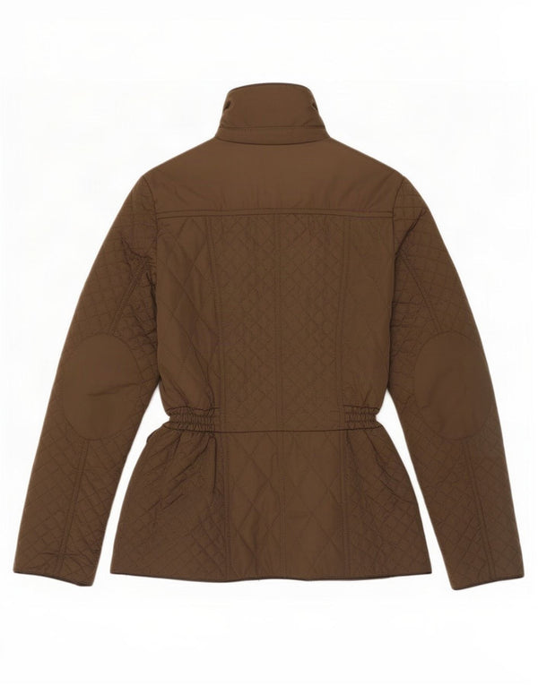 Monsoon Dame Quiltet Jakke UK 12 Medium Khaki Polyester