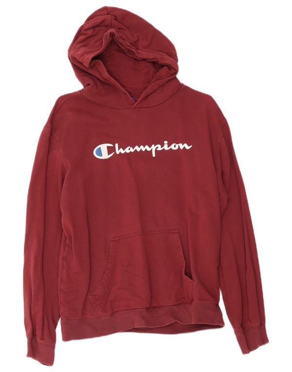 Champion Herre grafisk hættetrøje Jumper Large Bourgogne bomuld