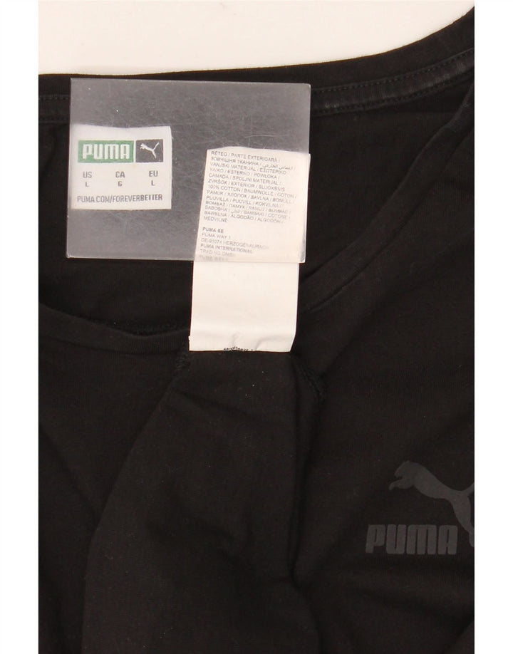 Puma Herre T-Shirt Top Stor Sort Bomuld