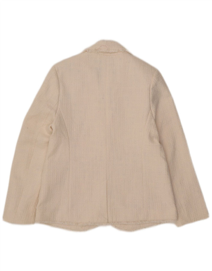 John Lewis Dame 1 Knap Blazer Jacket UK 10 Small White Bomuld