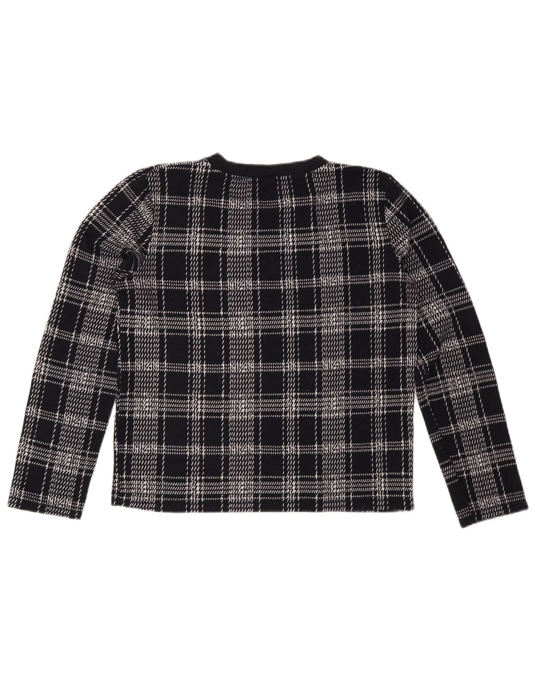 ZARA Dame Sweatshirt Jumper UK 14 Medium Navy Blue Check