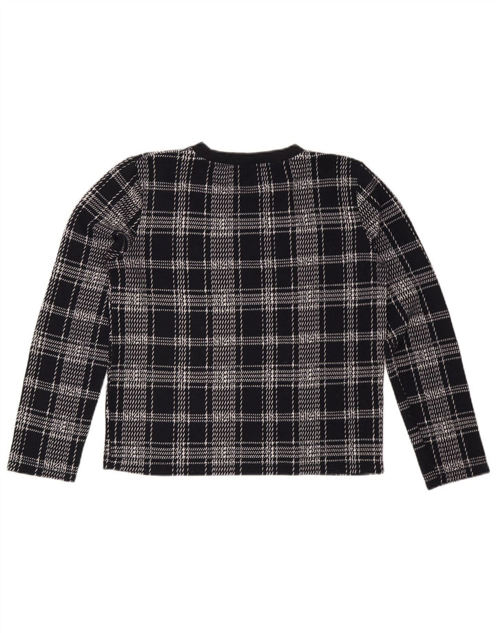 ZARA Dame Sweatshirt Jumper UK 14 Medium Navy Blue Check