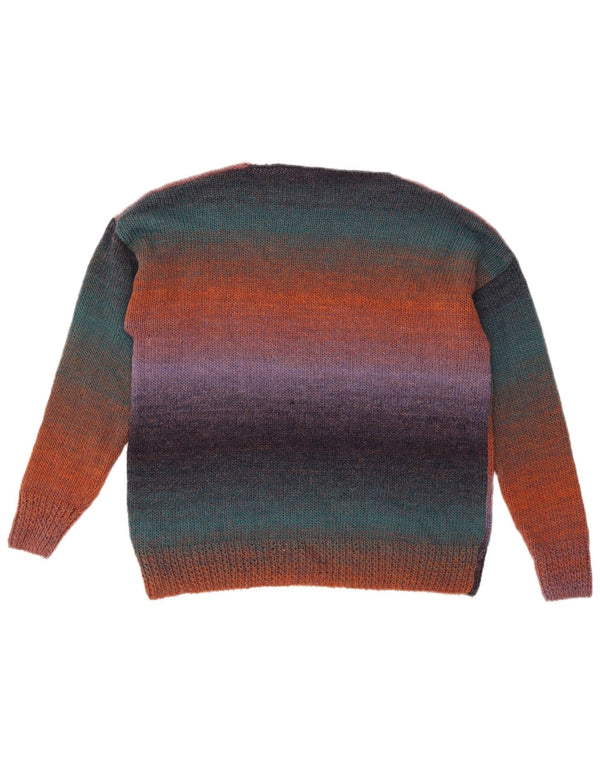 VINTAGE Womens Boat Neck Jumper Sweater UK 18 XL Multicoloured Striped