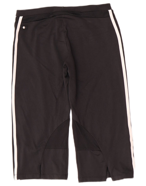 Adidas Dame Capri Træningsdragt Bukser UK 12 Medium Sort Nylon