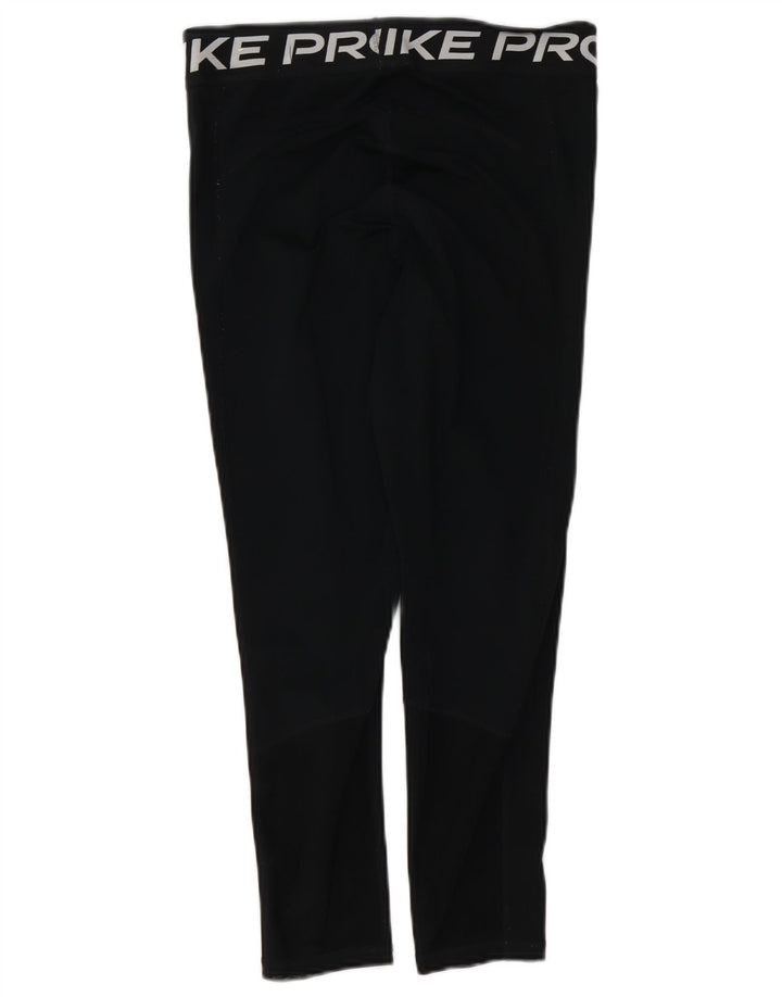 NIKE Dri Fit grafiske leggings til kvinder UK 12 Medium Black Polyester