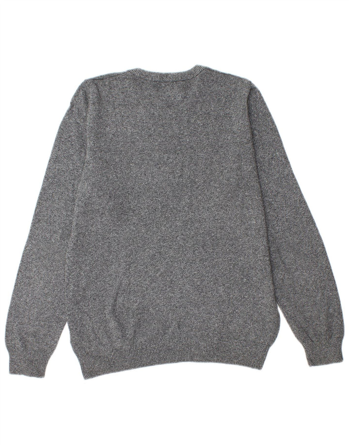 Marks & Spencer Herre sweater med rund hals, lille grå flækket bomuld