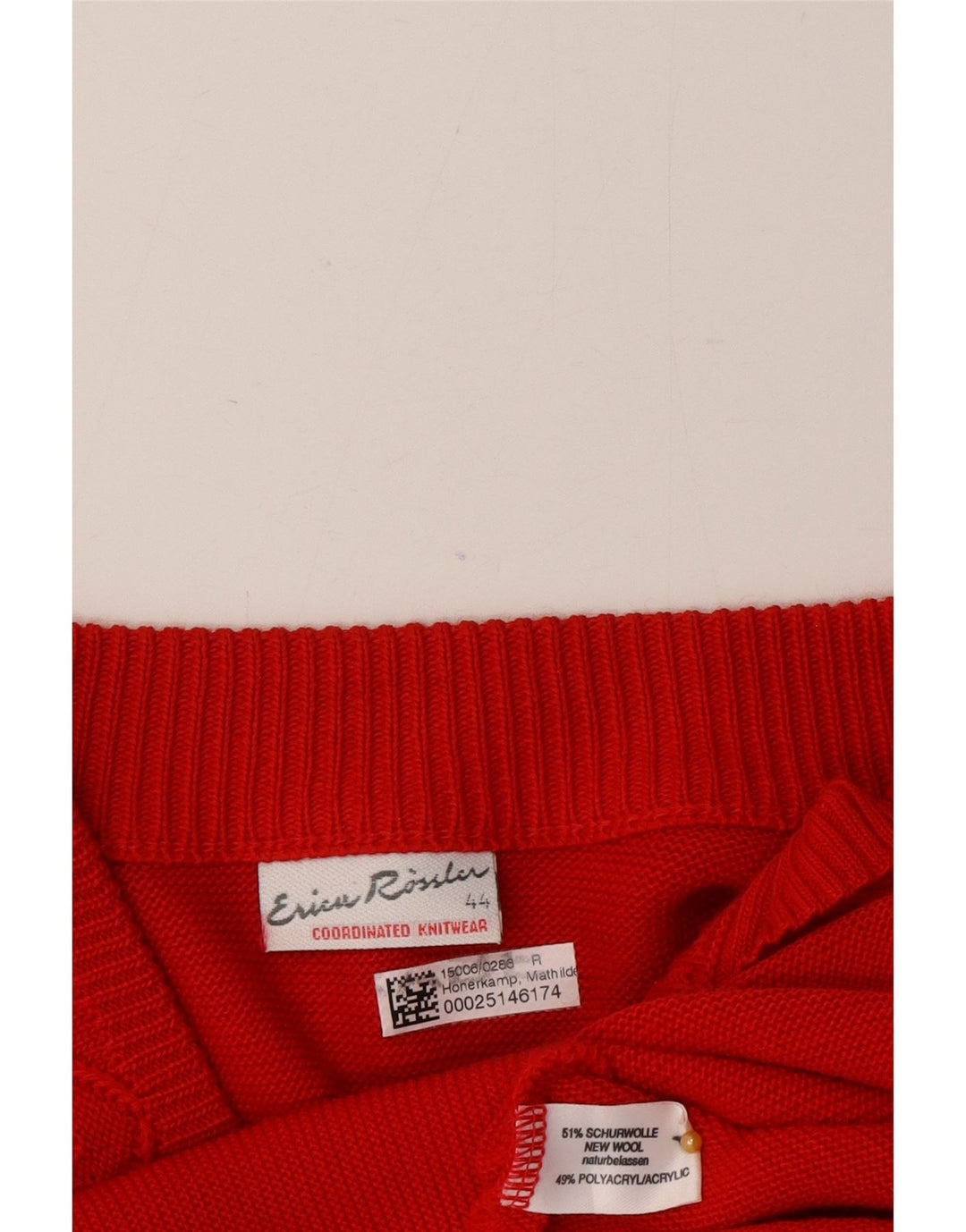 Vintage dame cardigan sweater EU 44 XL rød uld