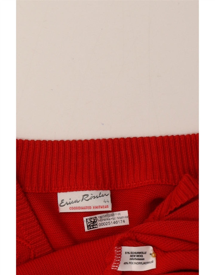 Vintage dame cardigan sweater EU 44 XL rød uld