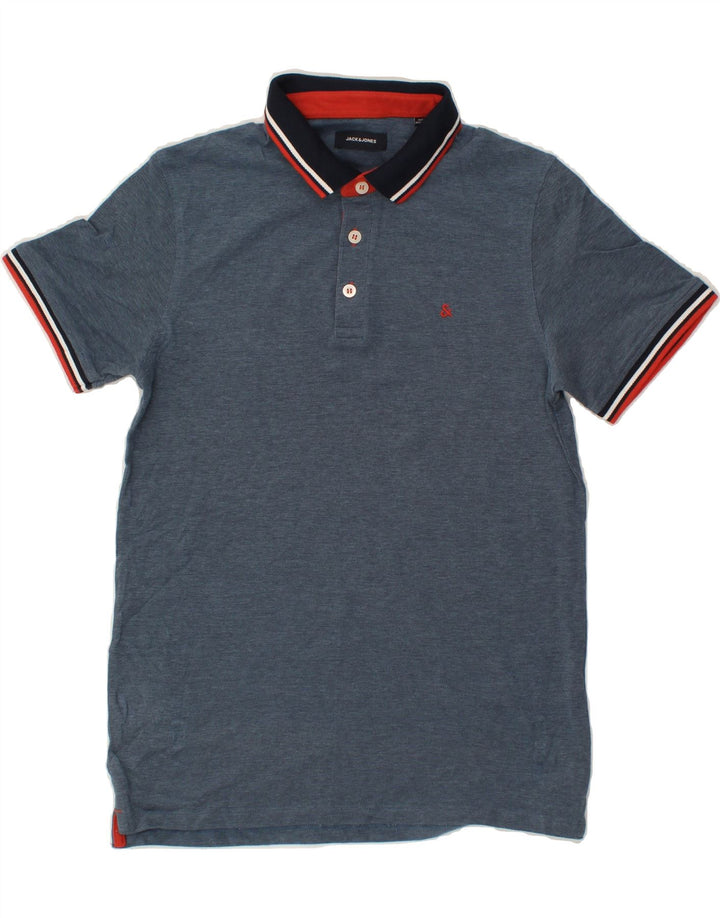 JACK & JONES Mens Polo Shirt Large Blue Cotton Vintage Jack & Jones and Second-Hand Jack & Jones from Messina Hembry 
