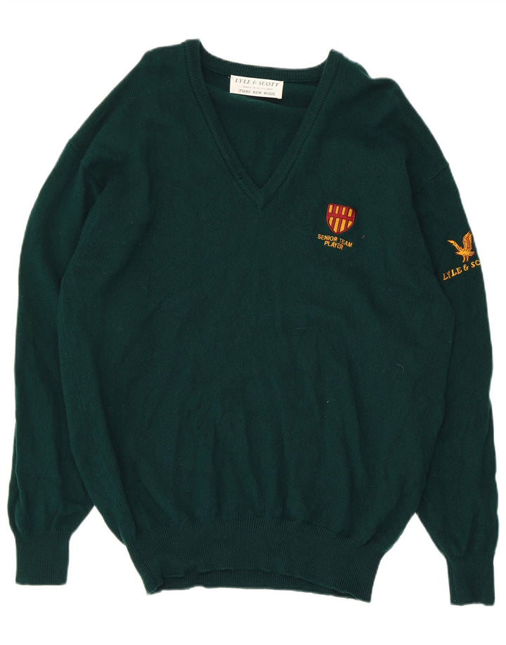 Lyle & Scott Herre V-hals sweater Medium Grøn Ny Uld