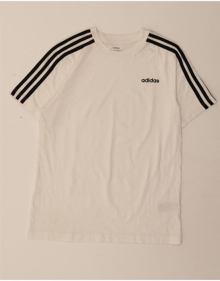 ADIDAS Boys T-Shirt Top 13-14 Years White Cotton