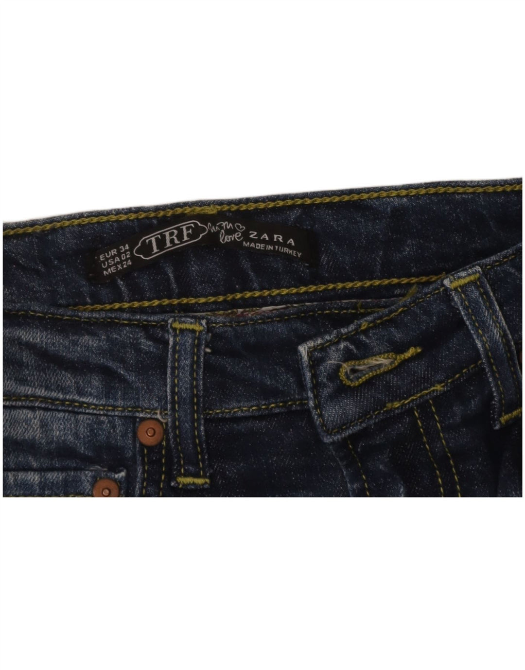 ZARA Womens Denim Shorts EU 34 2XS W24 Blue