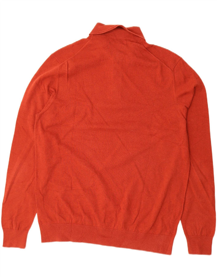 MARKS & SPENCER Herre polo-hals sweater Stor rød bomuld