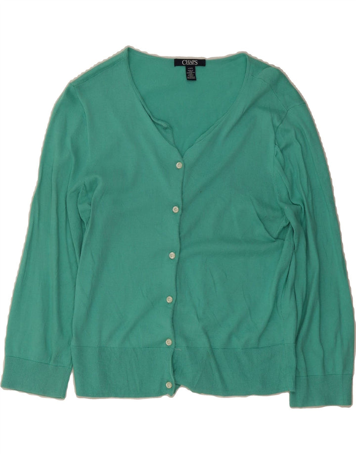CHAPS Womens Cardigan Sweater UK 14 Large Green Cotton Vintage Chaps and Second-Hand Chaps from Messina Hembry 
