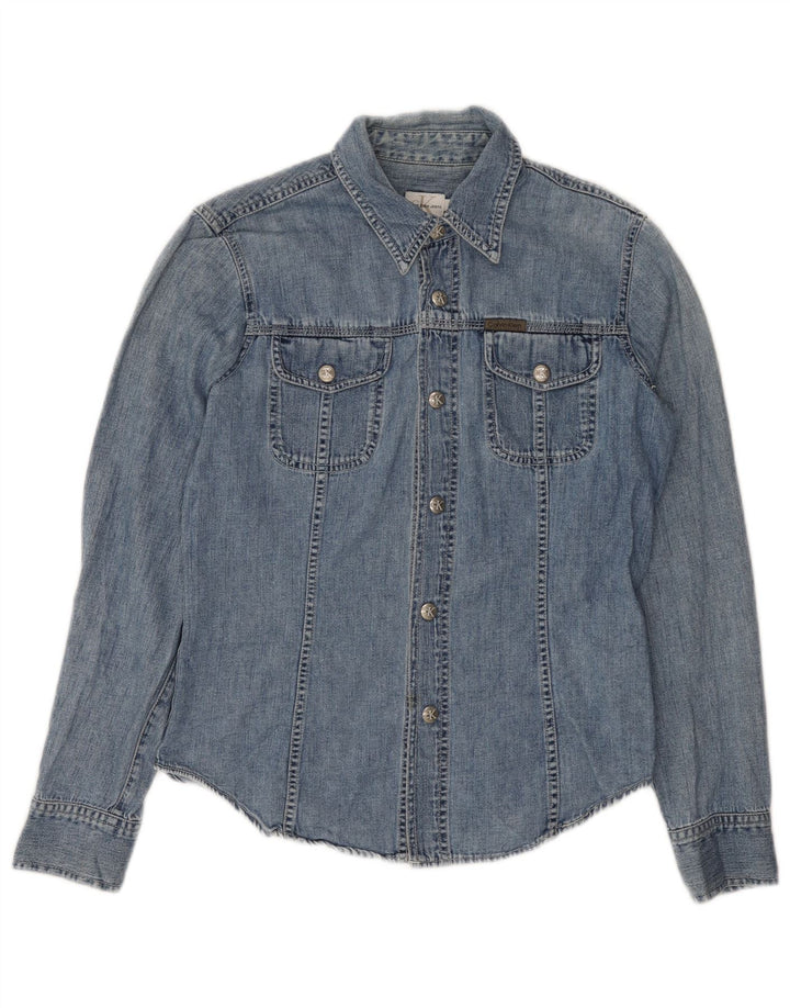 Calvin Klein Jeans Dame Denim Shirt Medium Blue Bomuld