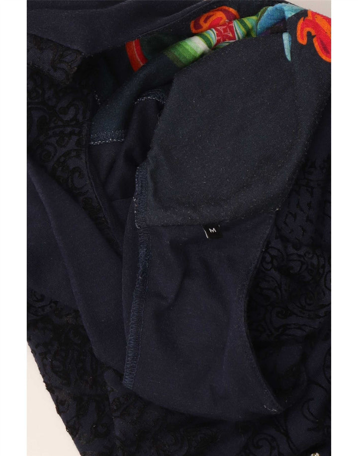 Desigual Kvinders Grafisk Langærmet Skiftskjole Medium Blue Floral Viscose
