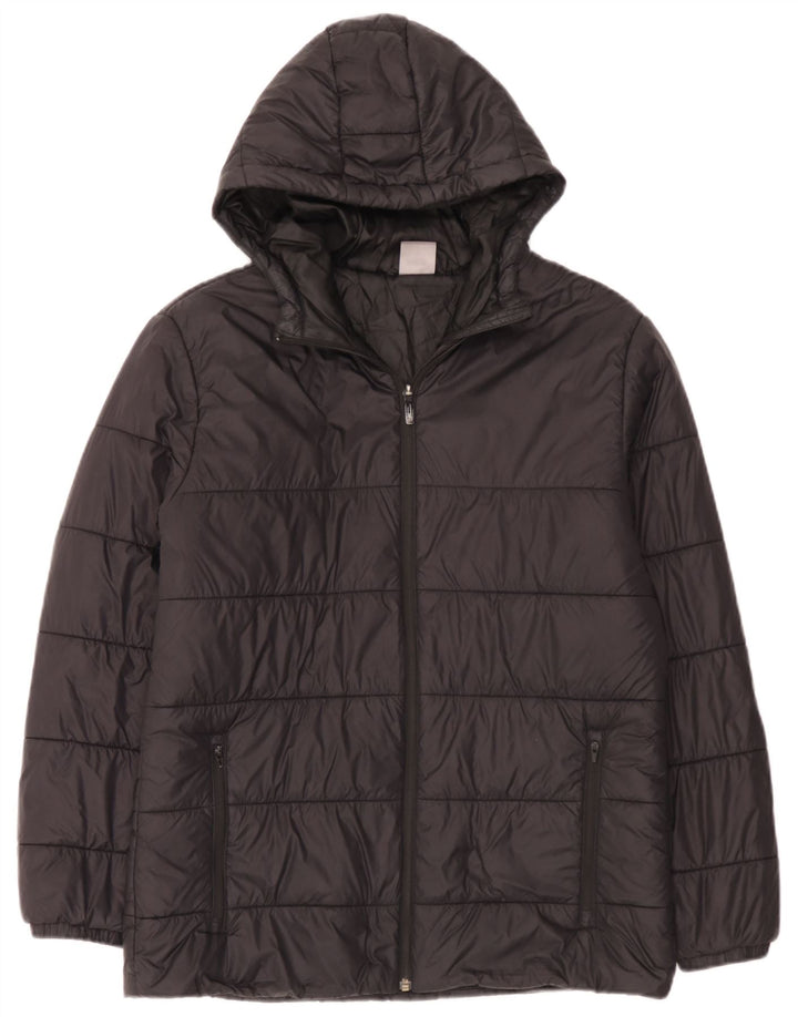 Puma Herre hættepolstret jakke UK 38 Medium Sort Nylon