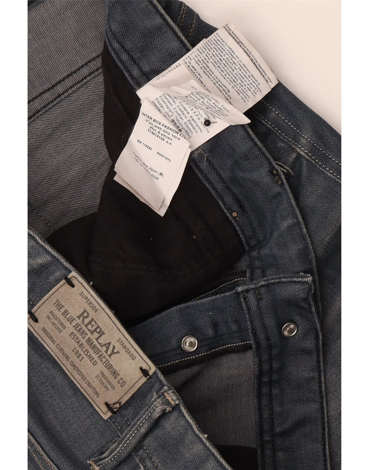 Replay Herre Slim Jeans W33 L32 Blå Bomuld