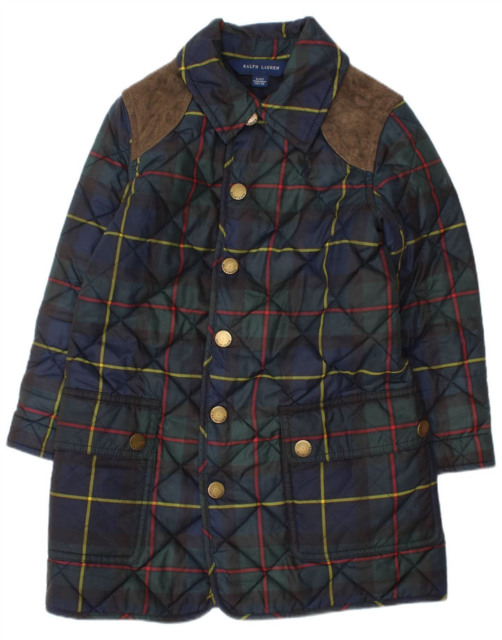 Ralph Lauren piger quiltet jakke 3-4 år marineblå ternet