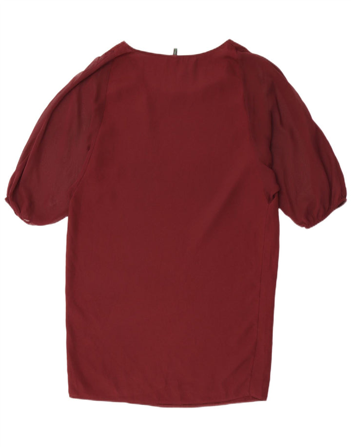 Benetton Womens Oversized Shift Dress UK 10 Small Bourgogne Polyester