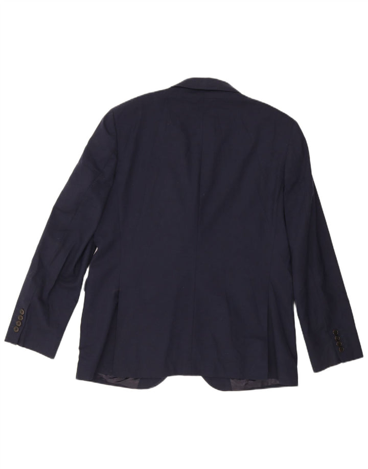 John Lewis Herre 2 Button Blazer Jacket UK 44 2XL Navy Blue Wool