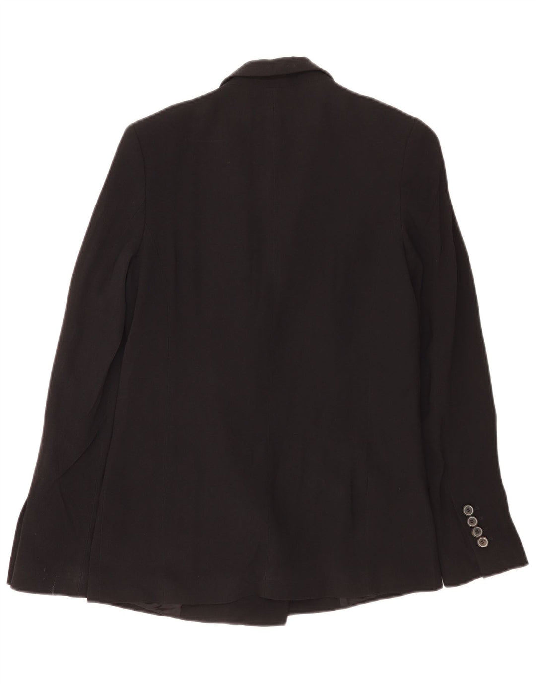 Zara Dame Dobbeltradet Blazer Jacket UK 10 Small Black Acetate