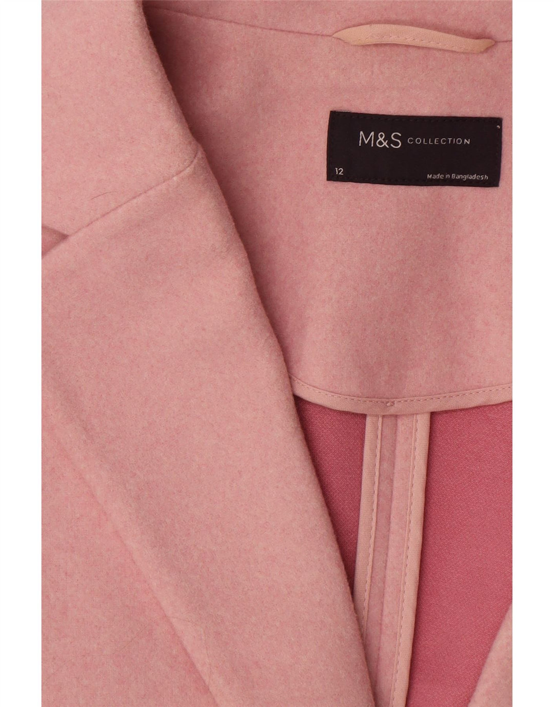 Marks & Spencer Dameoverfrakke UK 12 Medium Pink Polyester