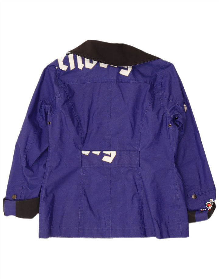 UNIKATE BY HARRY HENGST Womens Graphic Rain Jacket UK 14 Medium Blue