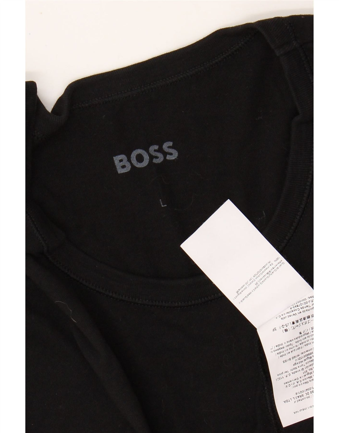 HUGO BOSS Herre T-Shirt Top Stor Sort Bomuld