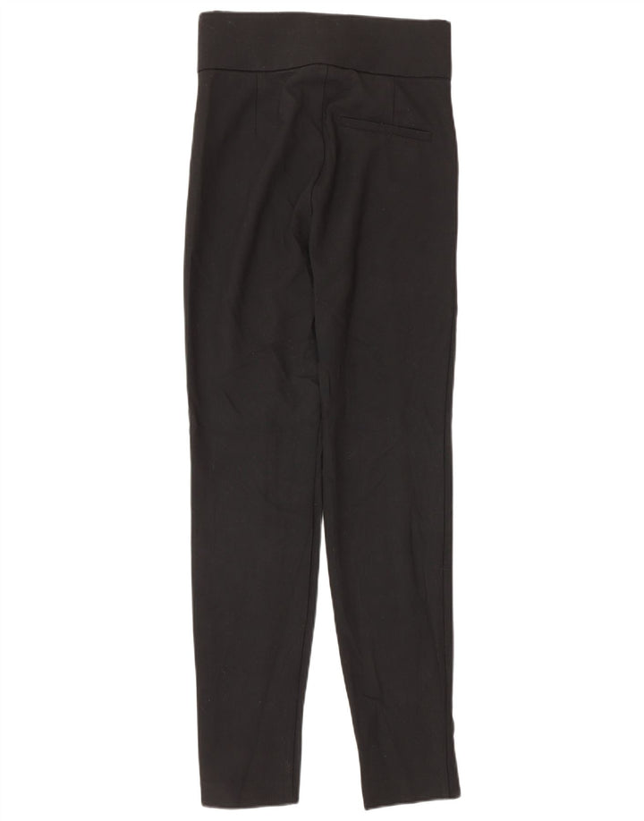 Zara Dame Slim Casual Bukser XS W24 L27 Sort Polyester