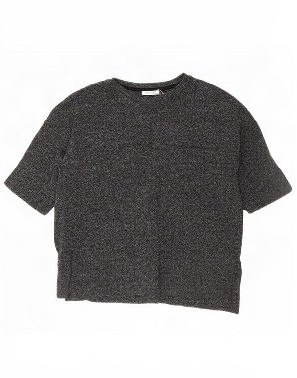Zara Herre Trafaluc T-Shirt Top Lille Grå Flecked