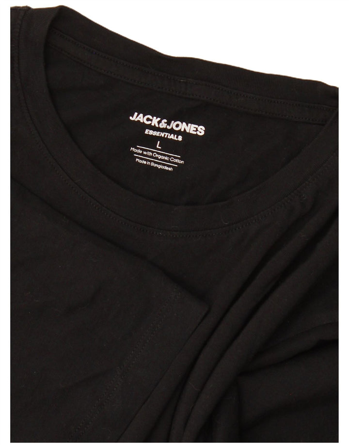 Jack & Jones Herre T-Shirt Top Stor Sort Bomuld