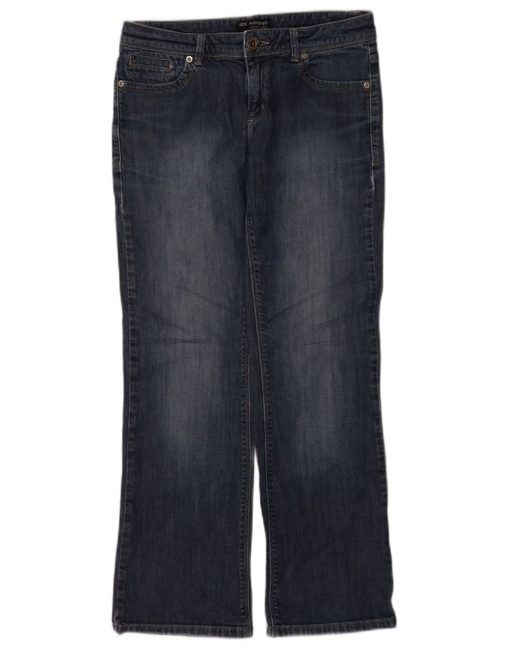 MARKS & SPENCER Dame Autograph Bootcut Jeans UK 10 Small W28 Blue Cotton