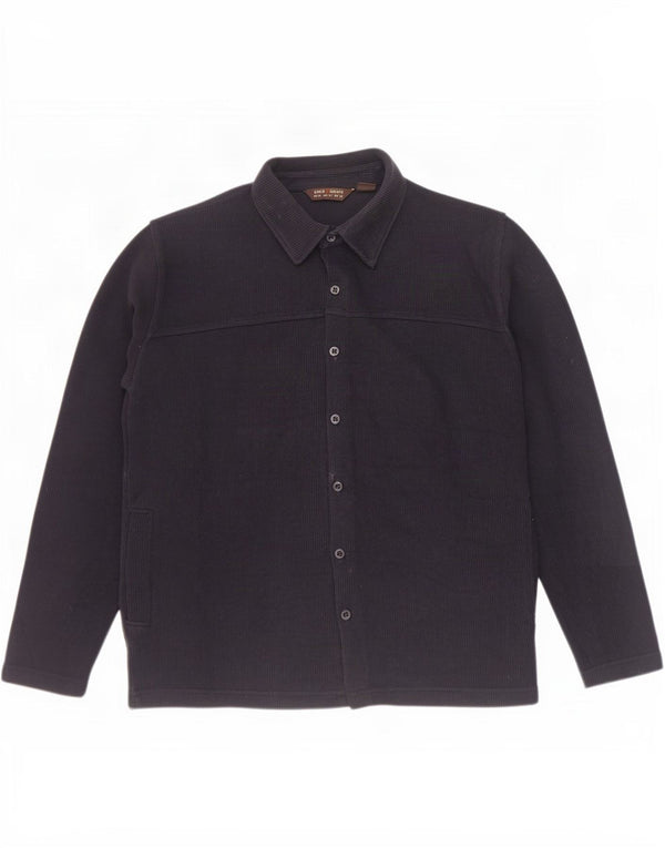 Zara Herre Overshirt Shirt Medium Marineblå Bomuld