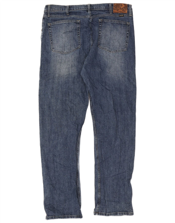 Wrangler Herre Regular Fit Straight Jeans W38 L32 Blå Bomuld