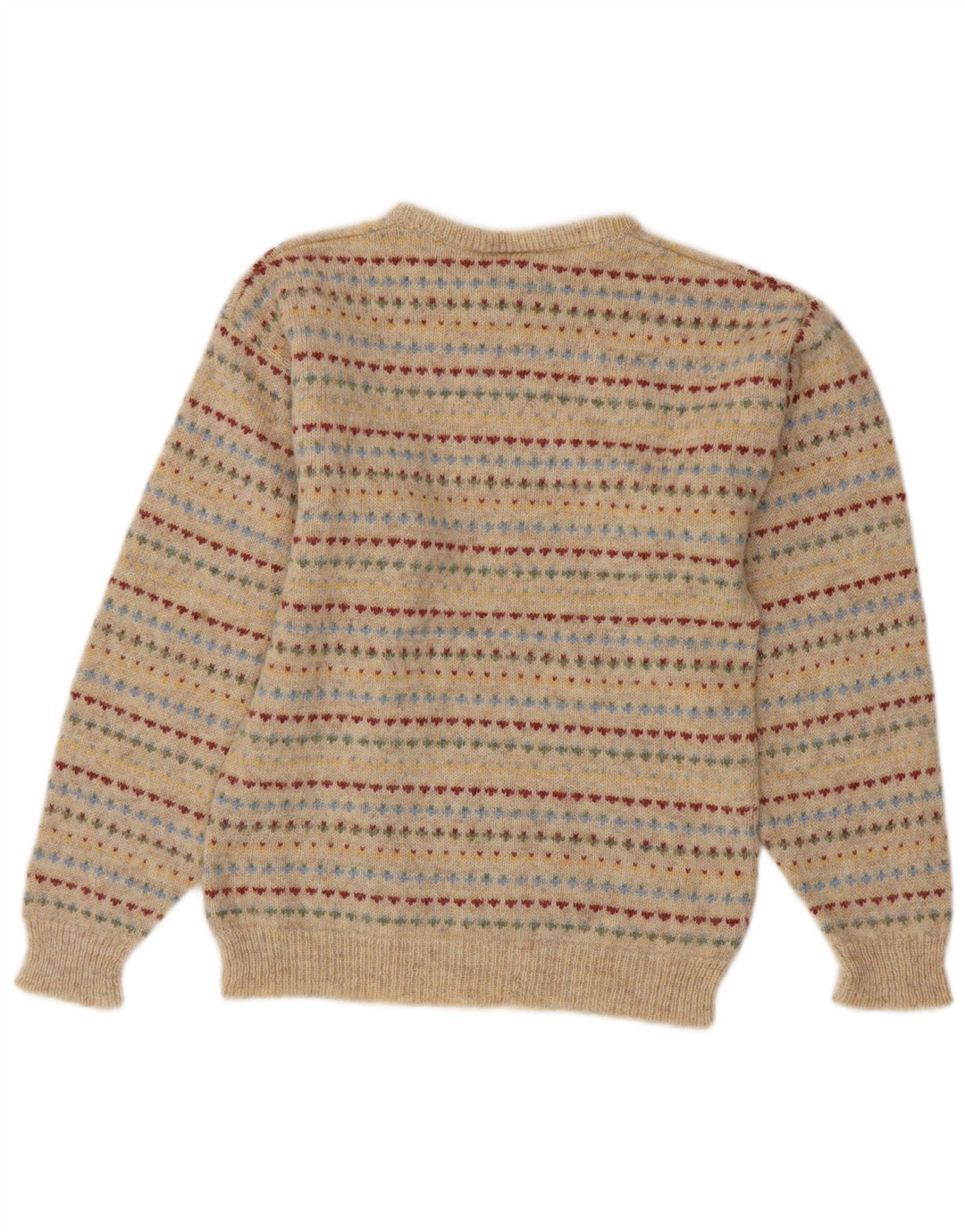 LAURA ASHLEY Dame sweater med rund hals DK 10 Small Beige Fair Isle