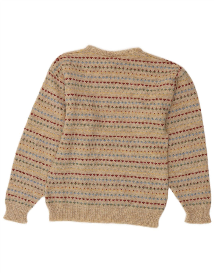 LAURA ASHLEY Dame sweater med rund hals DK 10 Small Beige Fair Isle