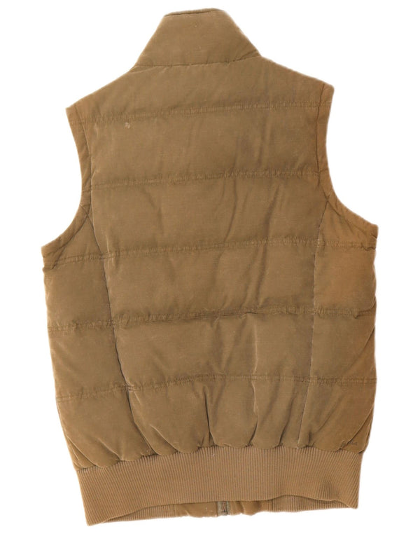 Fat Face Womens Polstret Gilet UK 12 Medium Khaki Polyester