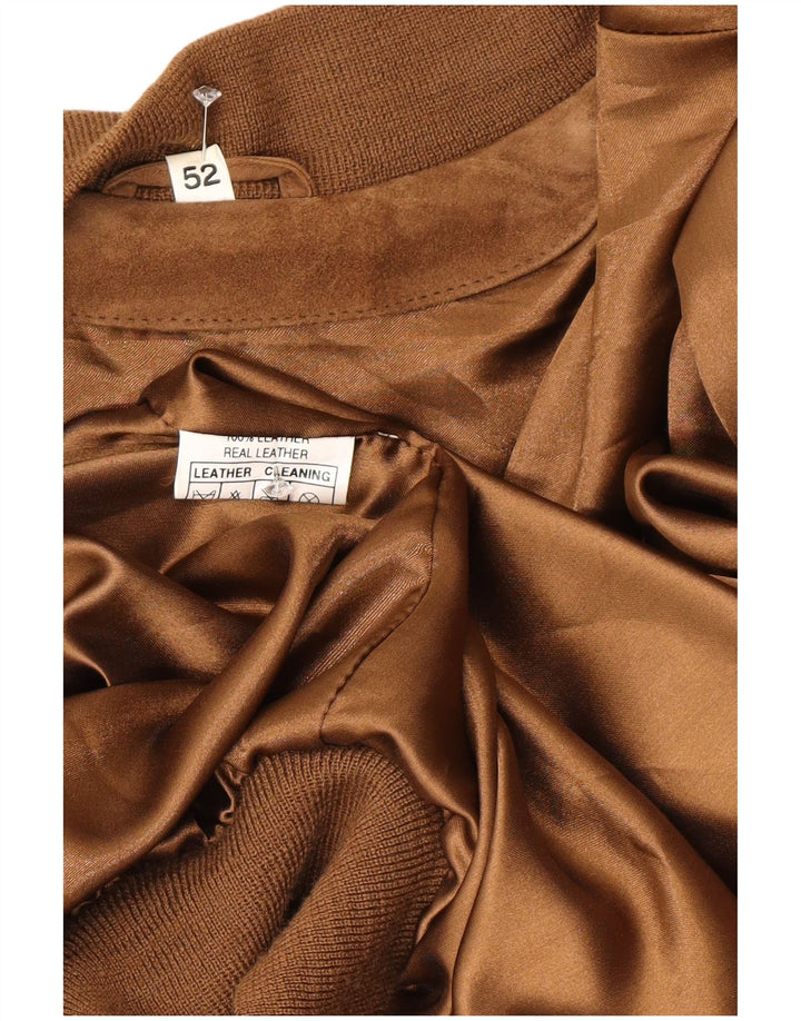 Vintage herre ruskindsjakke IT 52 XL brunt læder