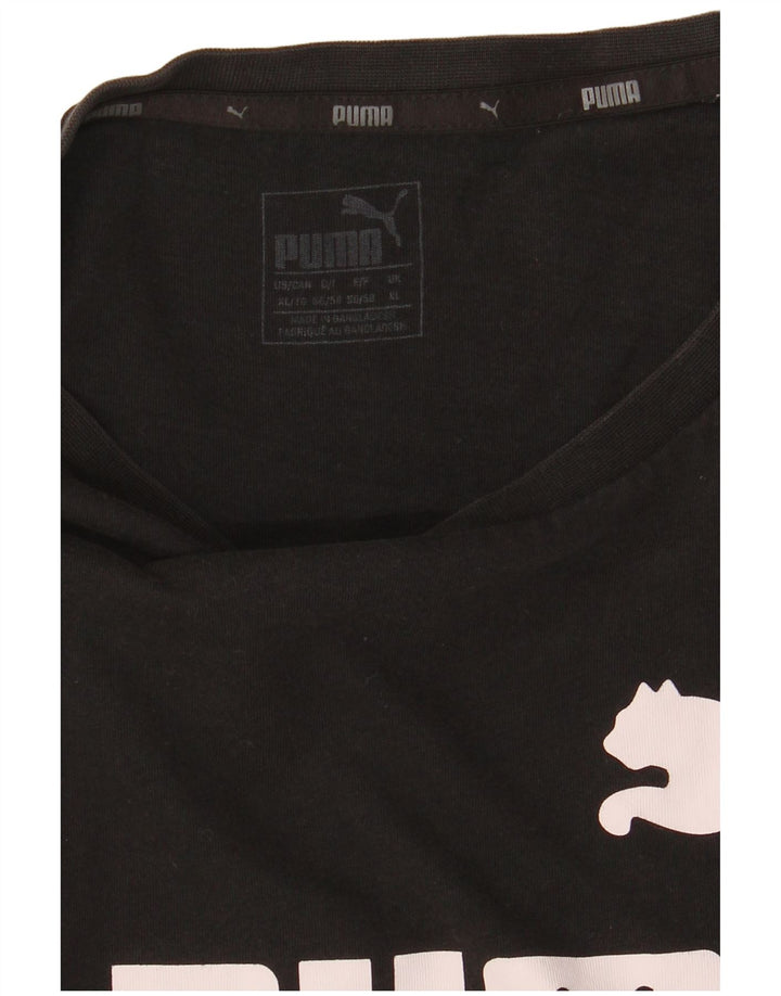PUMA Mens Graphic T-Shirt Top XL Black Cotton