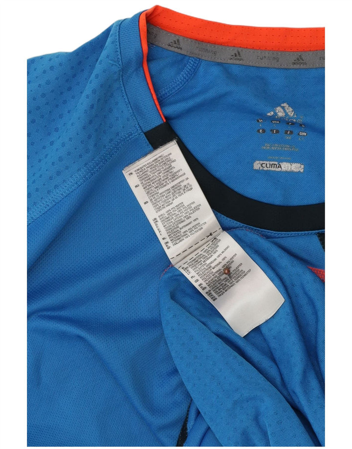 ADIDAS Herre Climalite T-Shirt Top Stor Blå Polyester
