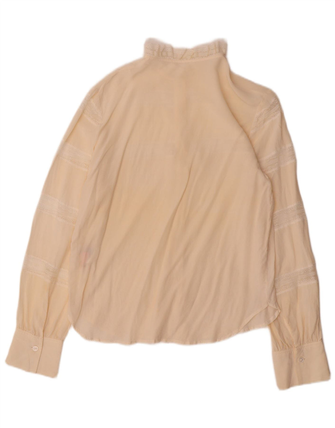 Vintage dameskjorte bluse EU 38 Medium beige stribet silke