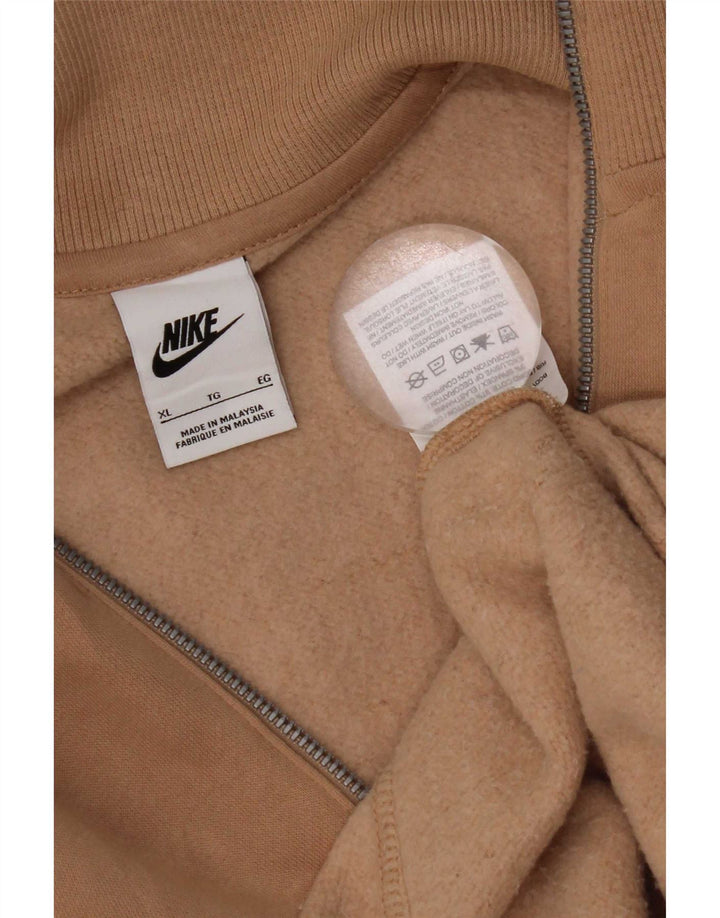Nike Sweatshirt med lynlås til mænd XL brun bomuld