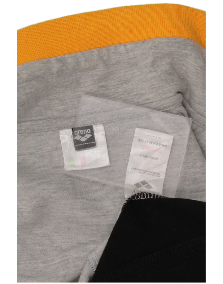 ARENA Womens Tracksuit Top Jacket UK 10 Small Grey Colourblock Cotton