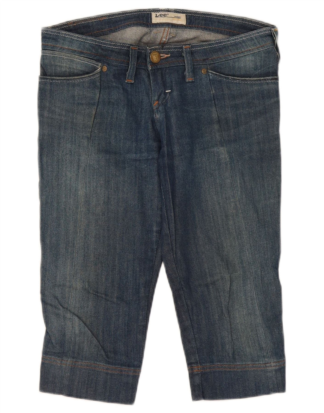 Lee Dame Crystal Capri Jeans W27 L17 Blå Bomuld