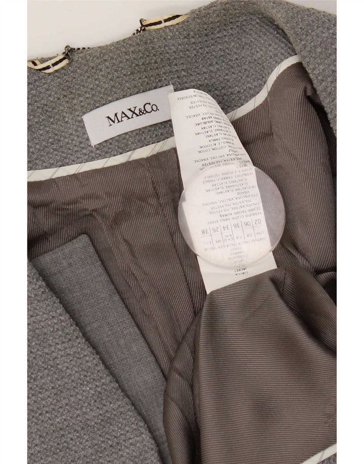 Max & Co. Dame 1-knaps blazerjakke UK 6 XS Grå Polyester