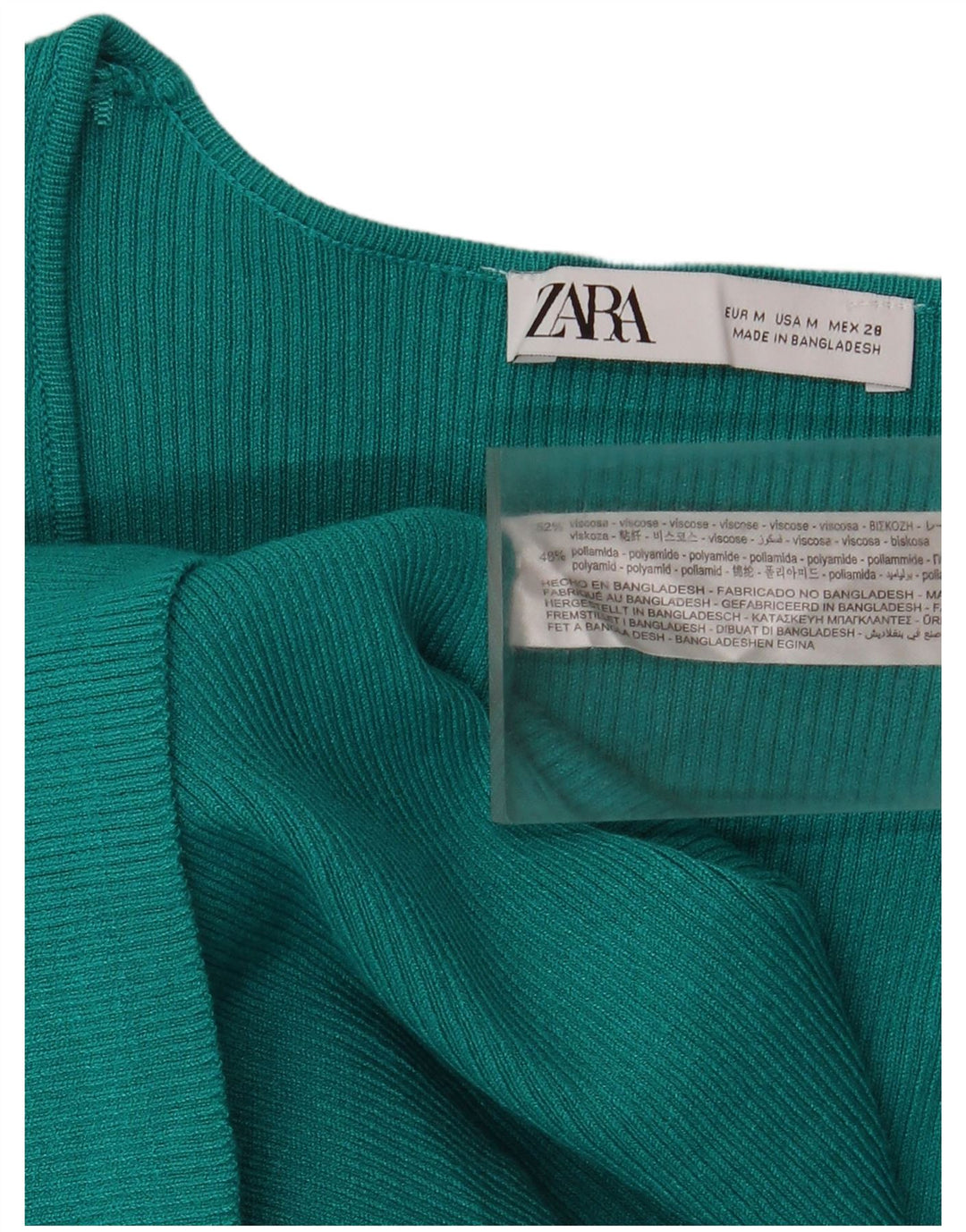 Zara Dame Langærmet Maxi Bodycon Kjole UK 12 Medium Green Viscose